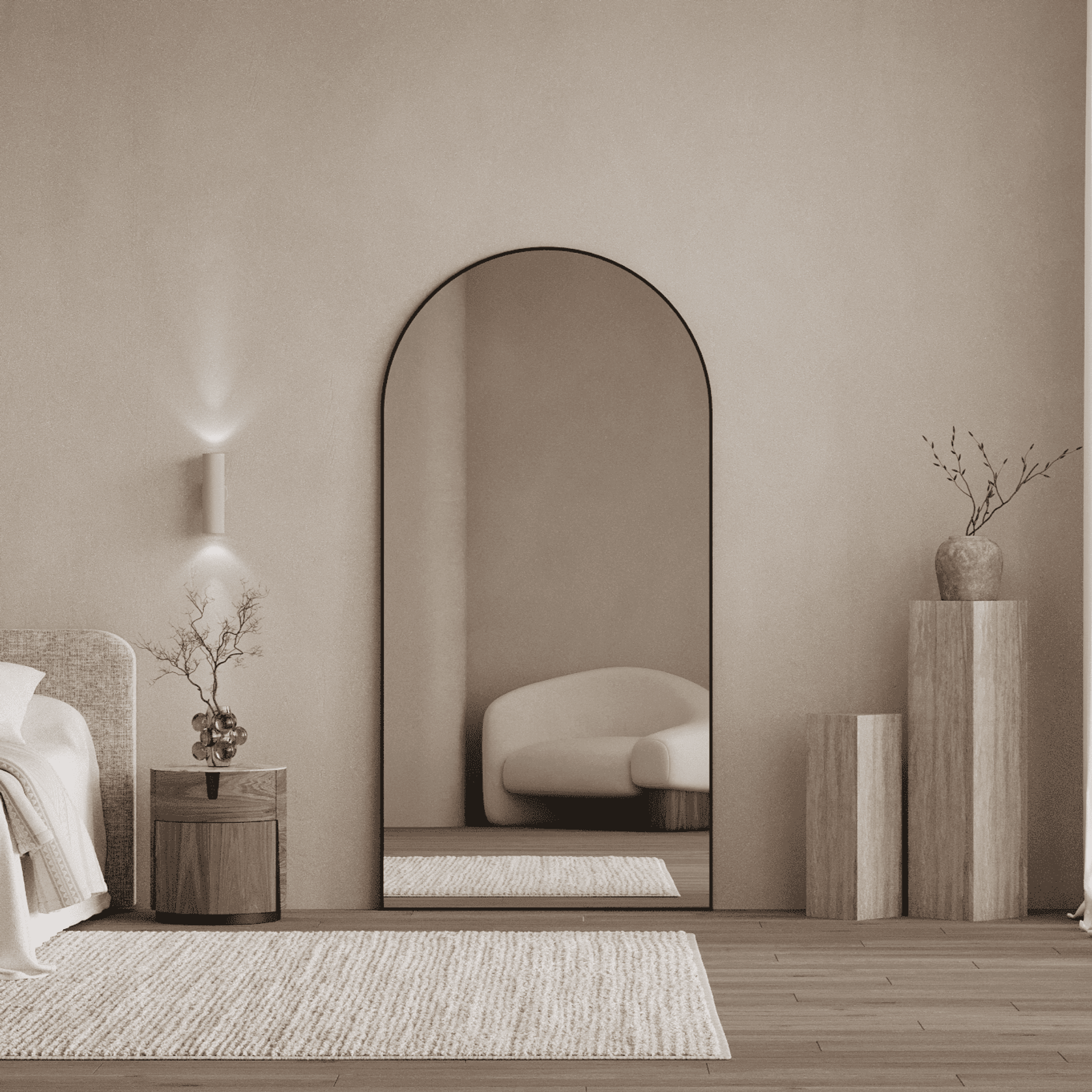 Noir Black Arch Mirror | 2000 x 1000 gallery detail image