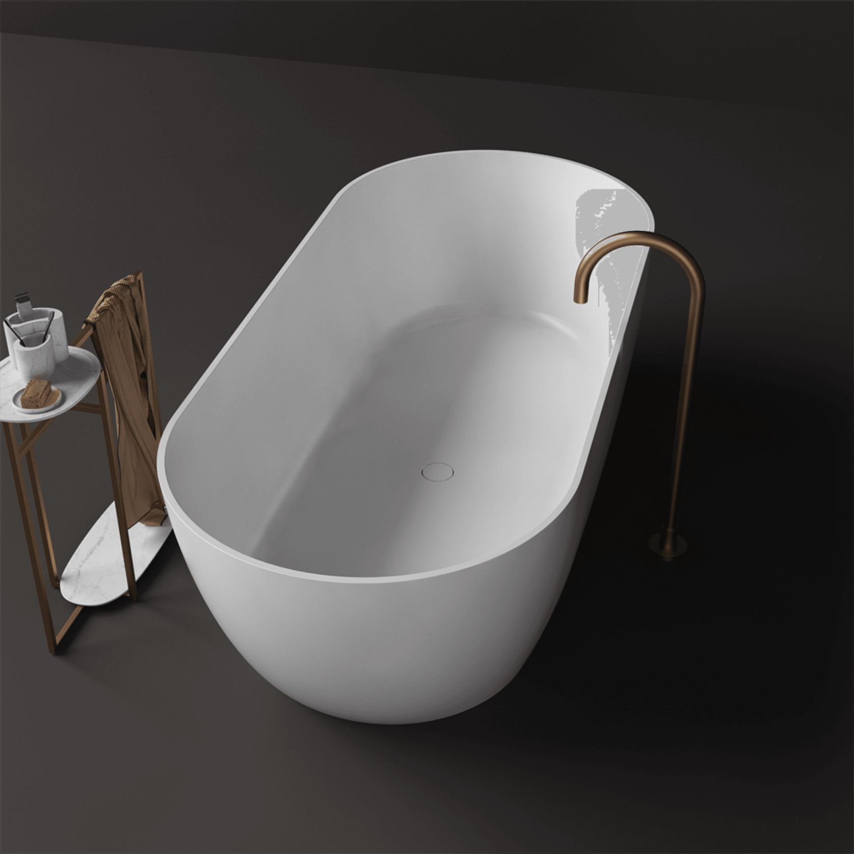 Slimline Justina Lightweight Stone Bath Various Sizes gallery detail image