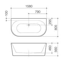 Urbane II Back to Wall Free Standing Bath 1600 gallery detail image