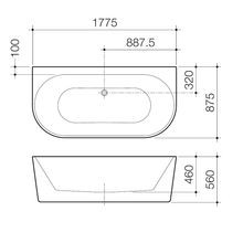 Urbane II Back to Wall Free Standing Bath 1800 gallery detail image