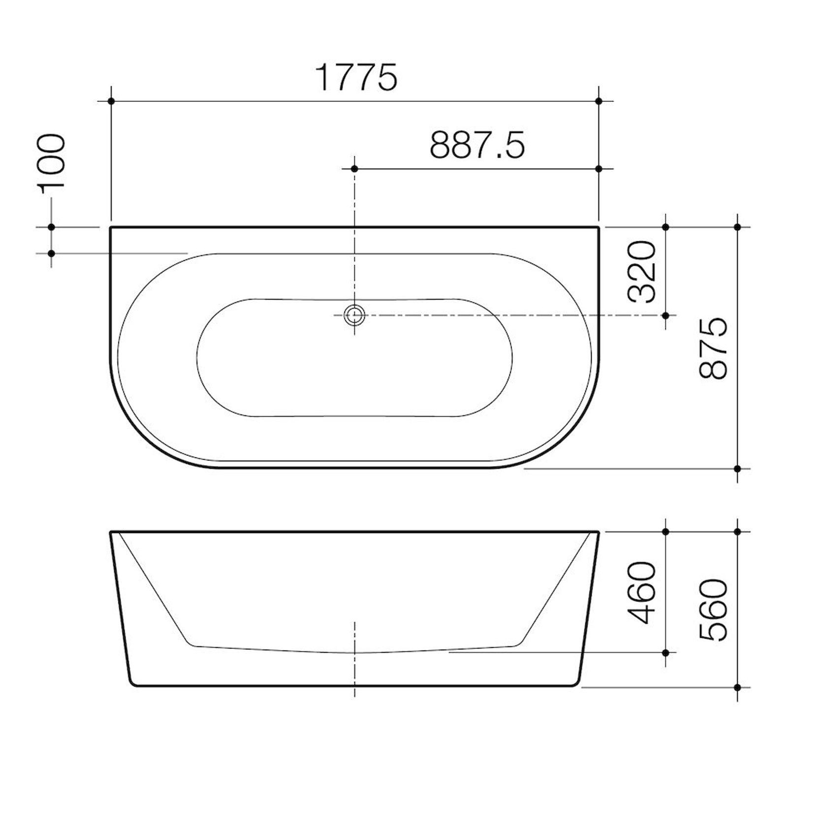 Urbane II Back to Wall Free Standing Bath 1800 gallery detail image