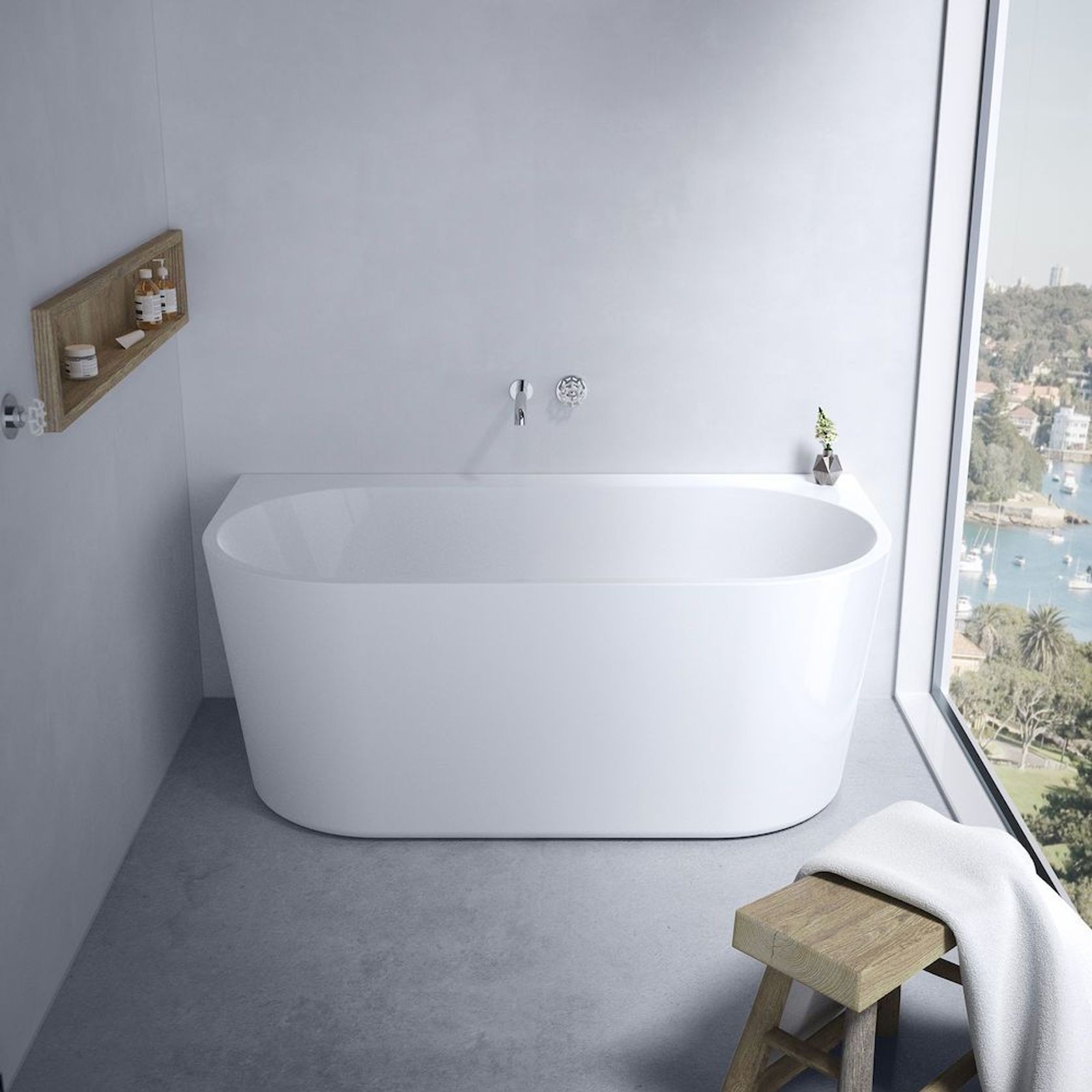 Urbane II Back to Wall Free Standing Bath 1400 gallery detail image