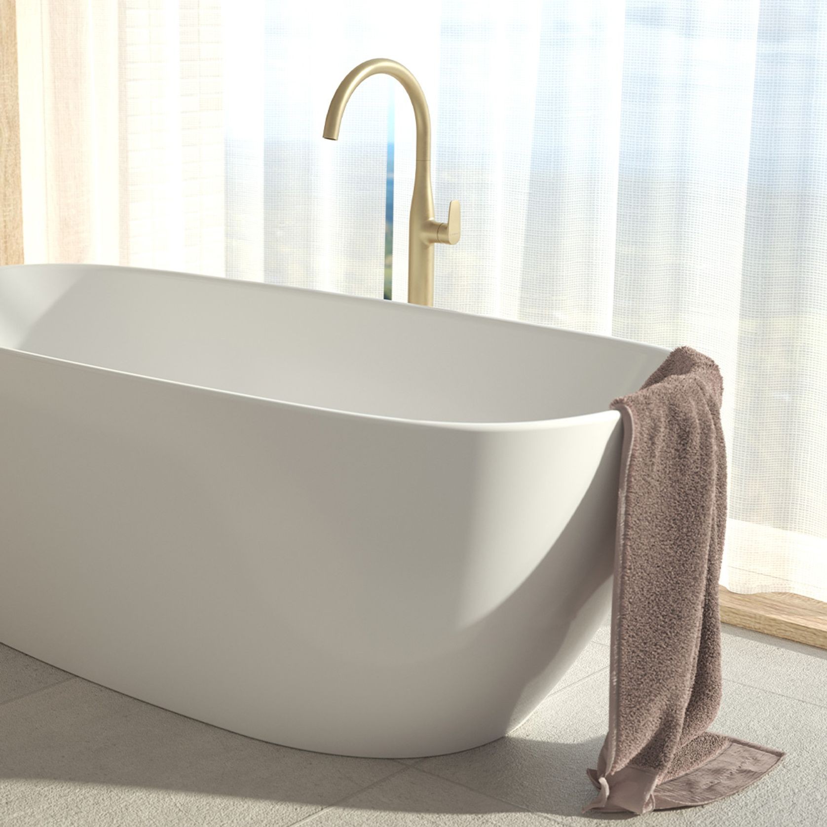 Contura II 1500mm Freestanding Bath  | Matte White gallery detail image