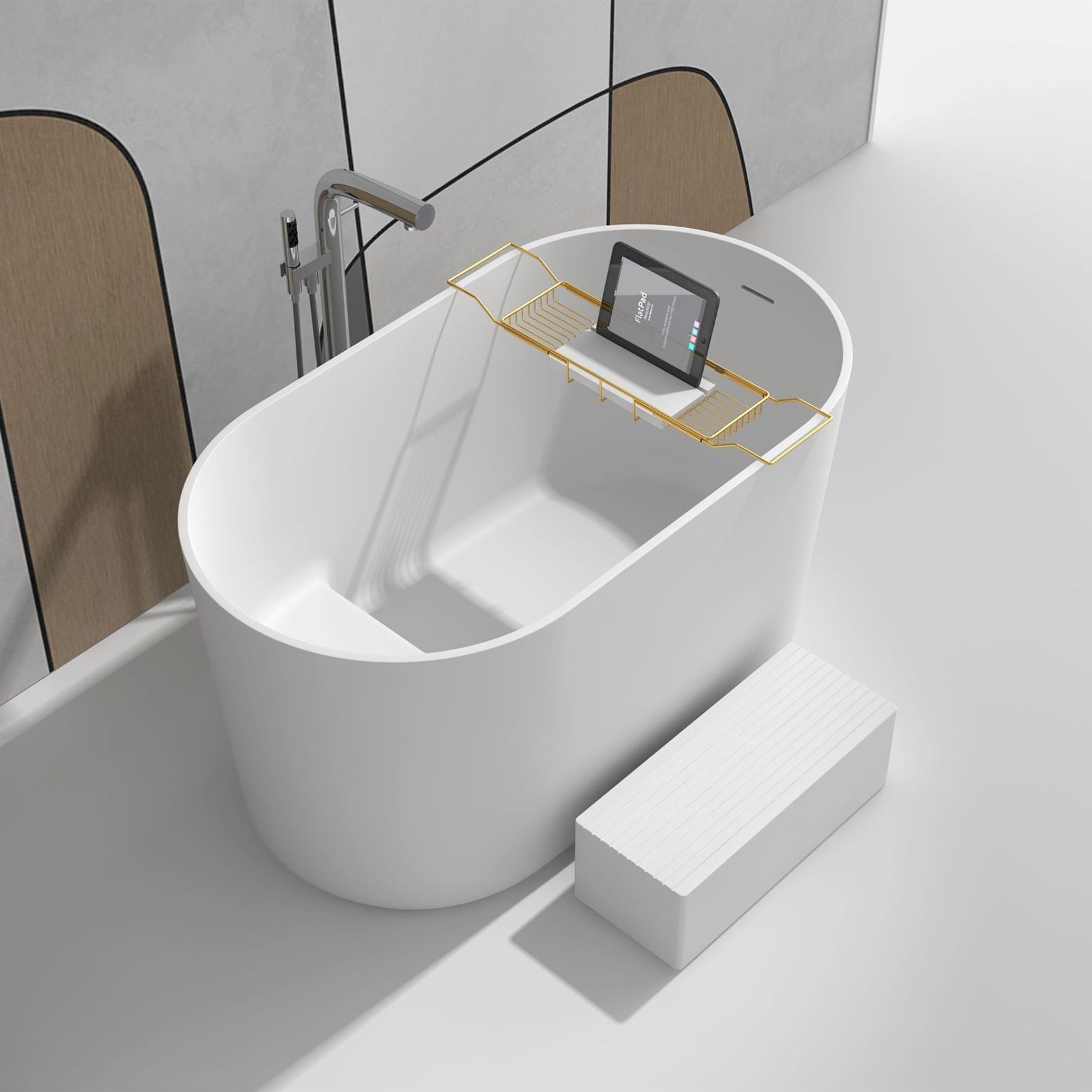 Gia 1350mm Freestanding Soak Tub G65197 gallery detail image