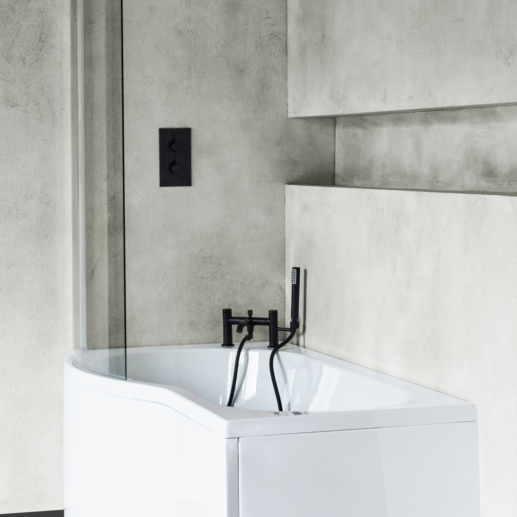 B Shower Acrylic Bath (Right or Left) gallery detail image