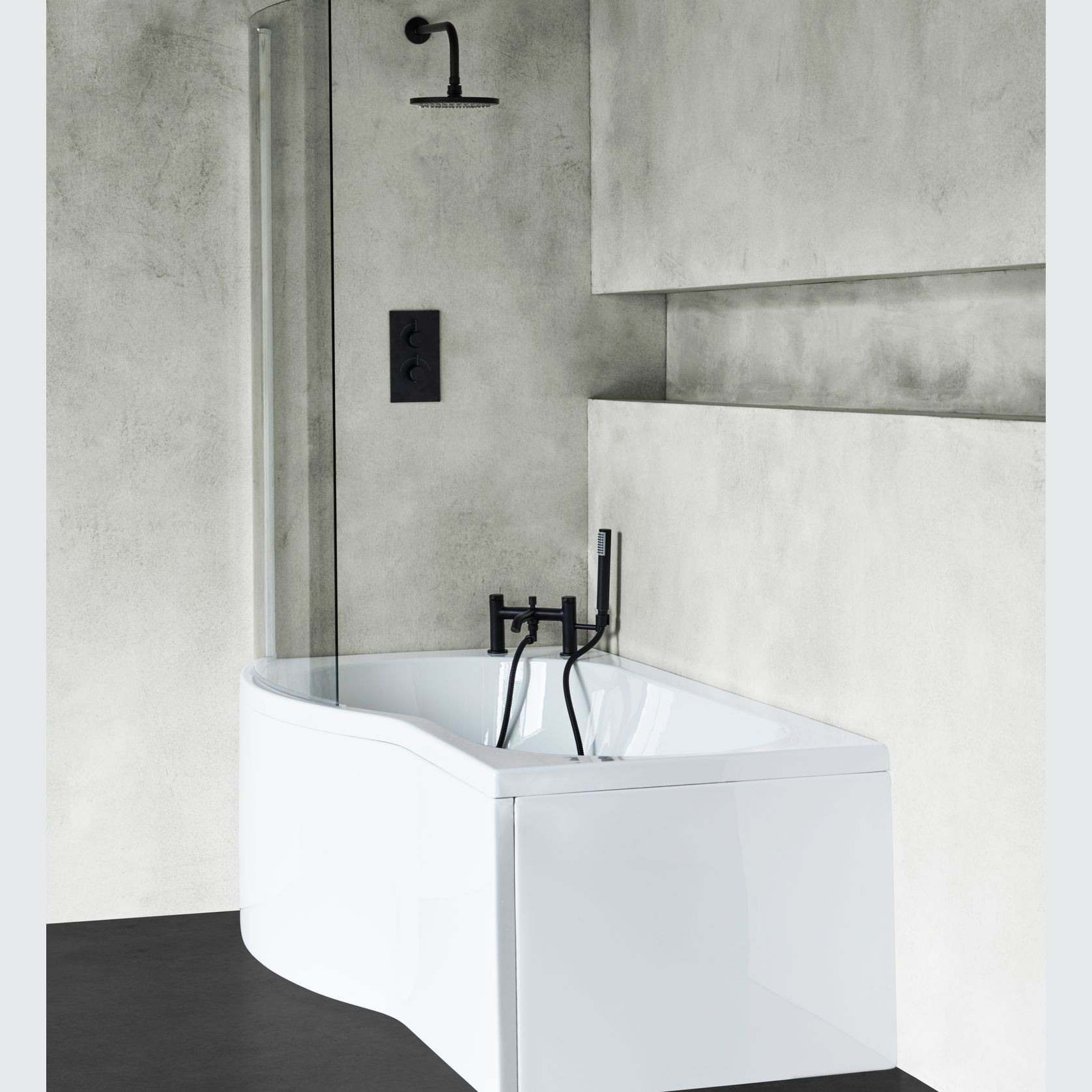 B Shower Acrylic Bath (Right or Left) gallery detail image