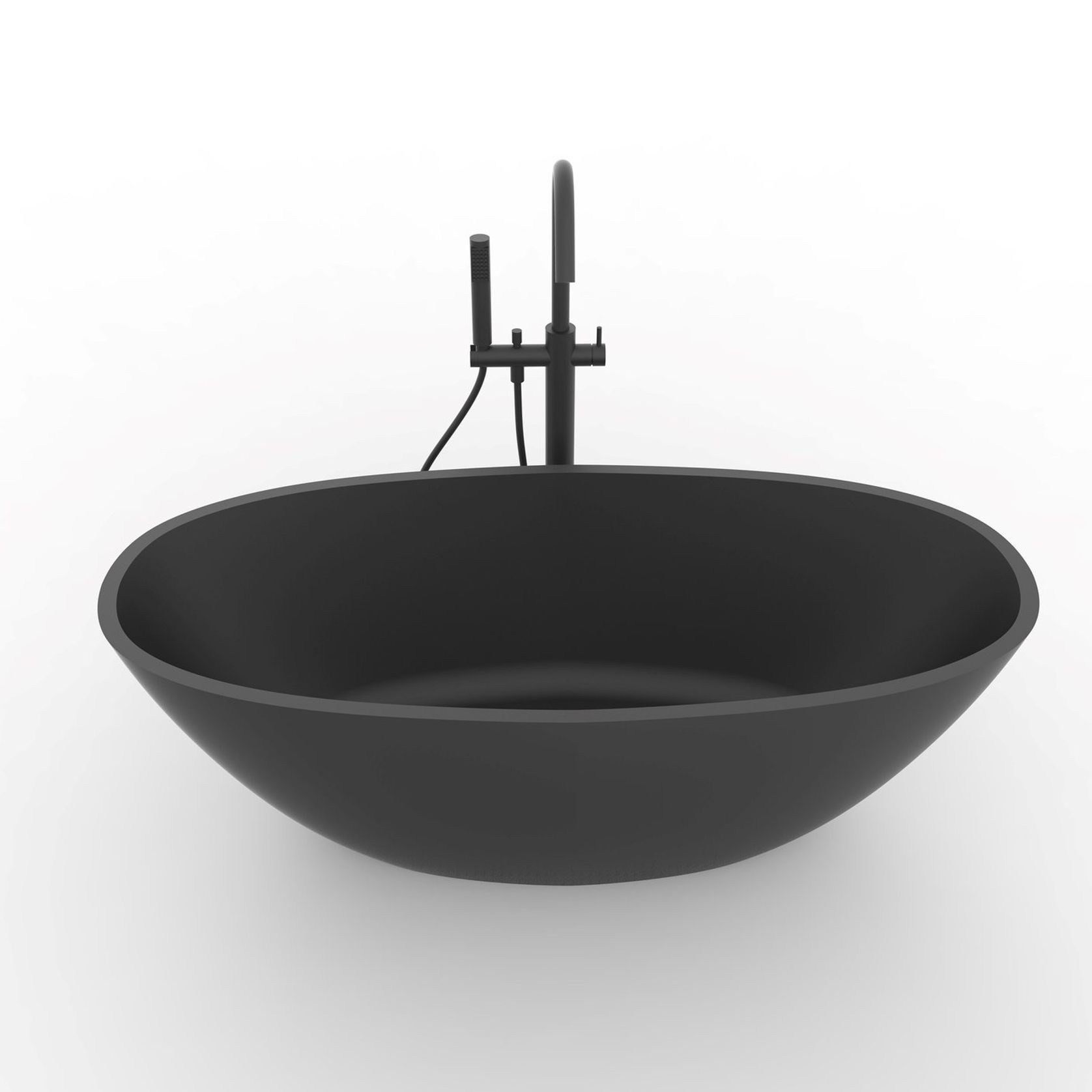 Hugi B008 Large Curved Bath 1640MM - Matte Concrete gallery detail image