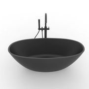 Hugi B008 Large Curved Bath 1640MM - Matte Concrete gallery detail image