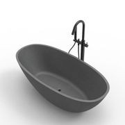 Hugi B008 Large Curved Bath 1640MM - Matte Concrete gallery detail image