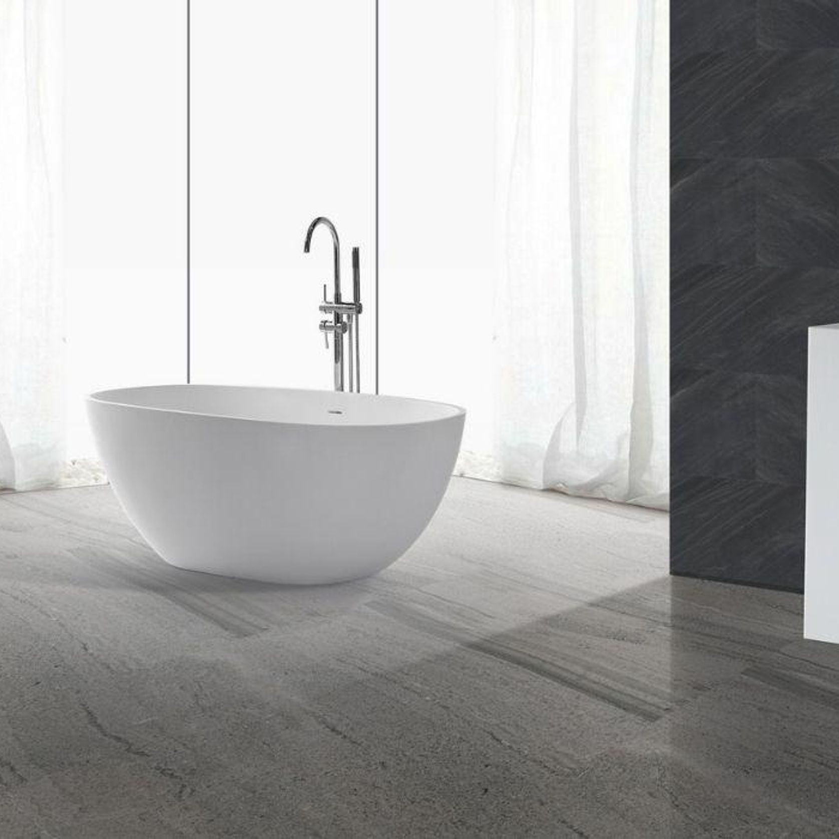 B008 Oval Shaped Hugi Bath 1640MM gallery detail image
