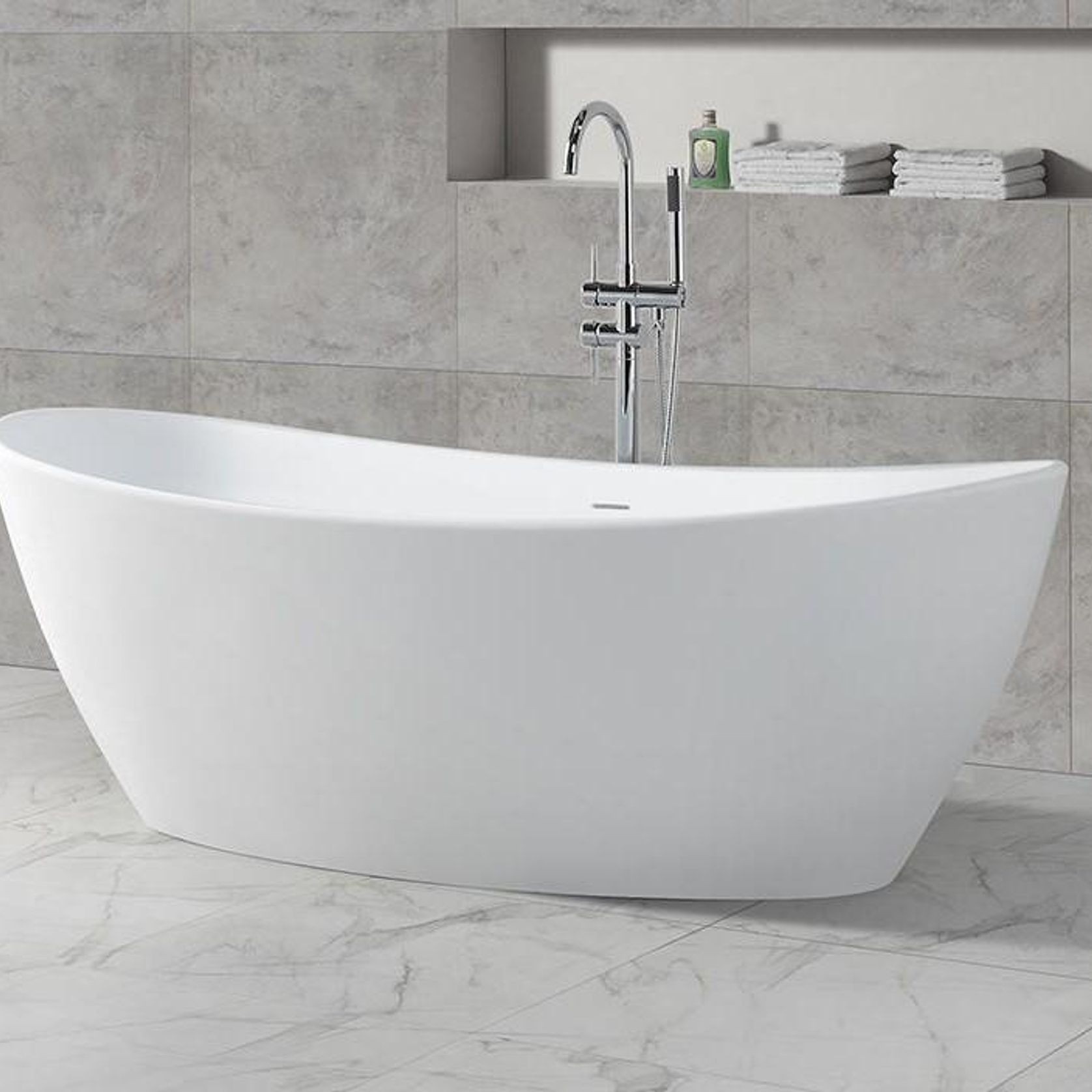 B034-A Stylish Freestanding Hugi Bath 1500mm gallery detail image