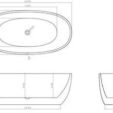 Dublin 1650mm Freestanding Bath Matte White gallery detail image