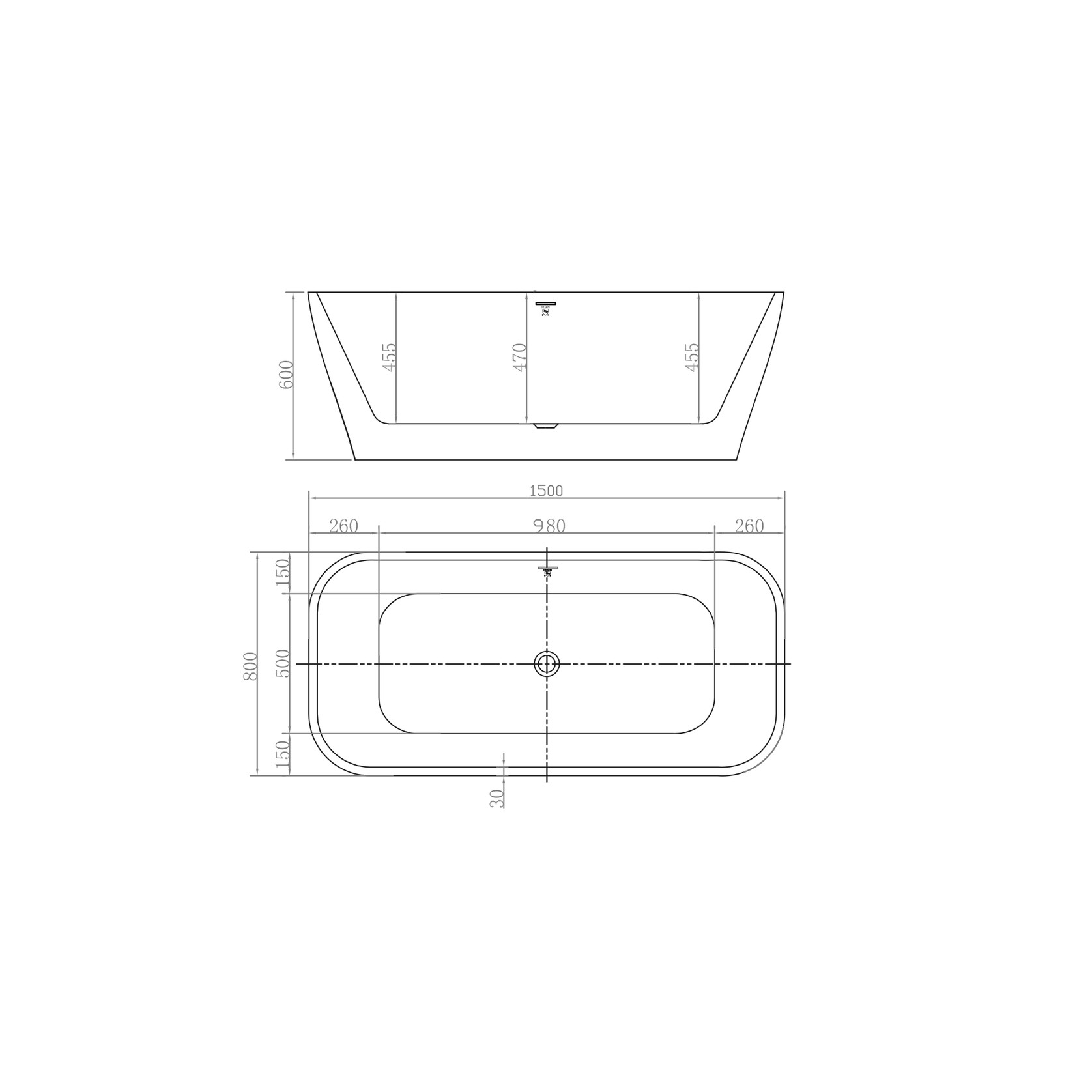 The Smith 1500mm Freestanding Bath Matte White gallery detail image