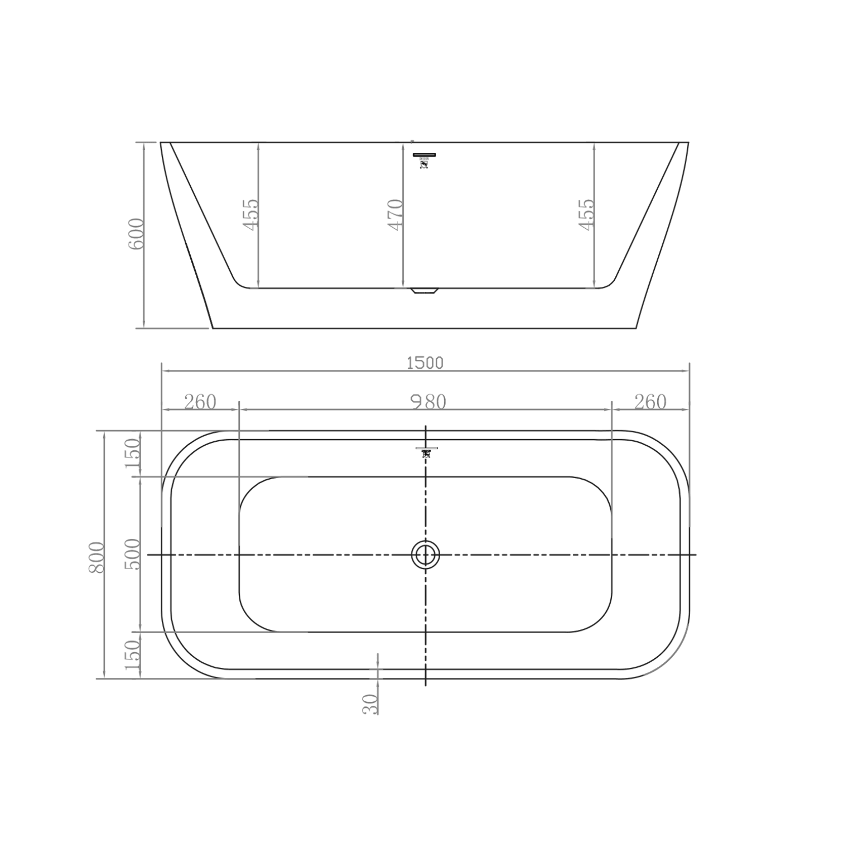 The Smith 1500mm Freestanding Bath Matte White gallery detail image