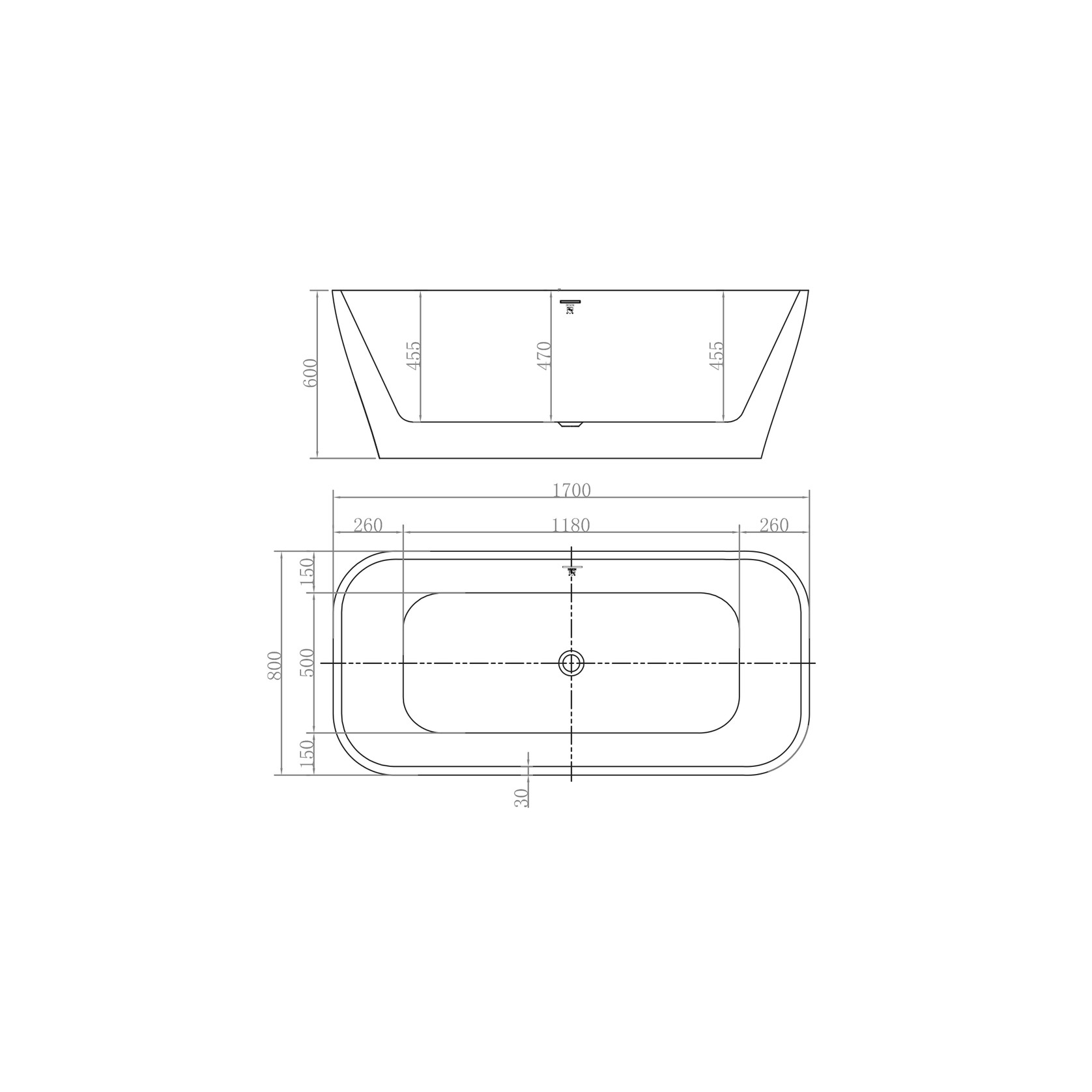 The Smith 1700mm Freestanding Bath Matte White gallery detail image