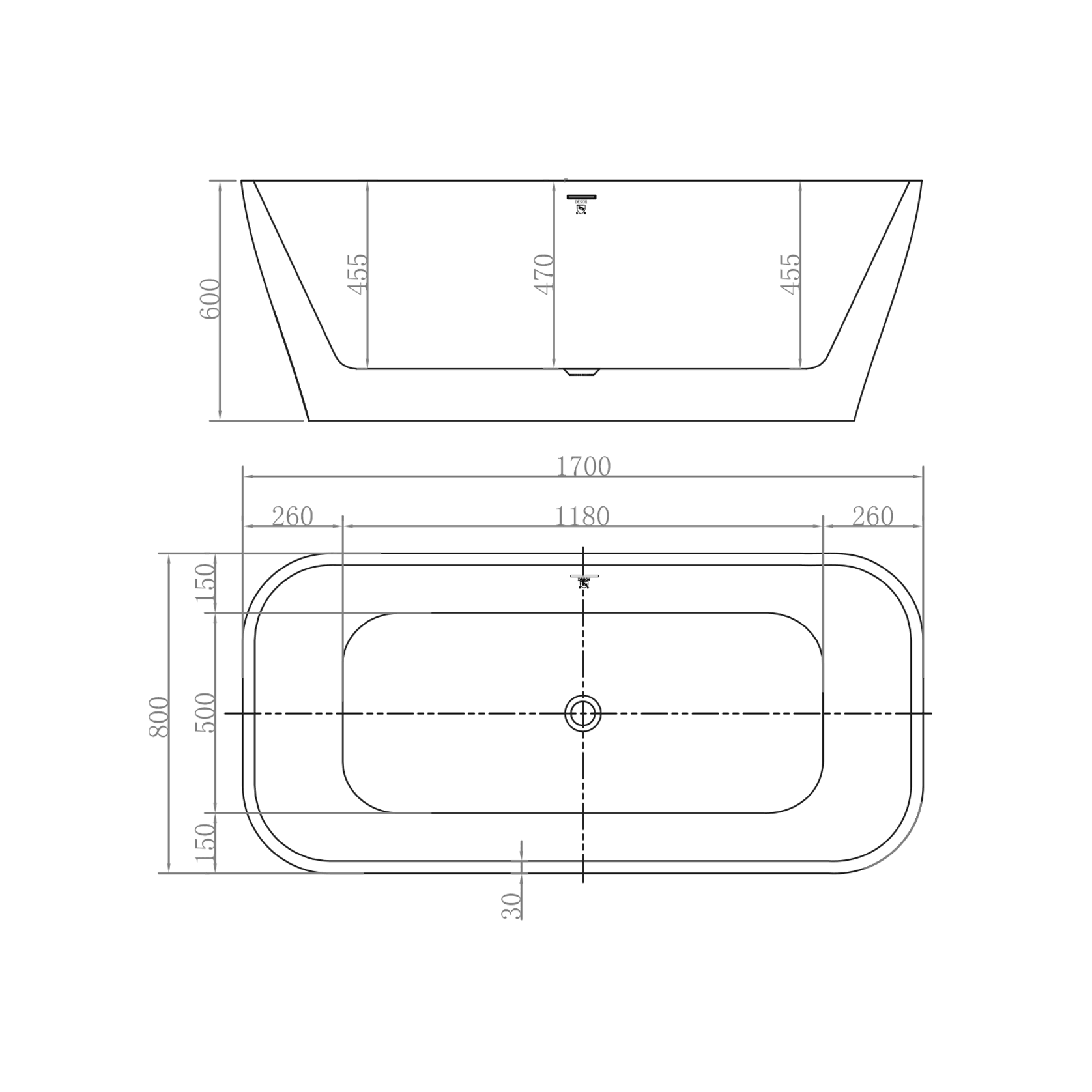 The Smith 1700mm Freestanding Bath Matte White gallery detail image