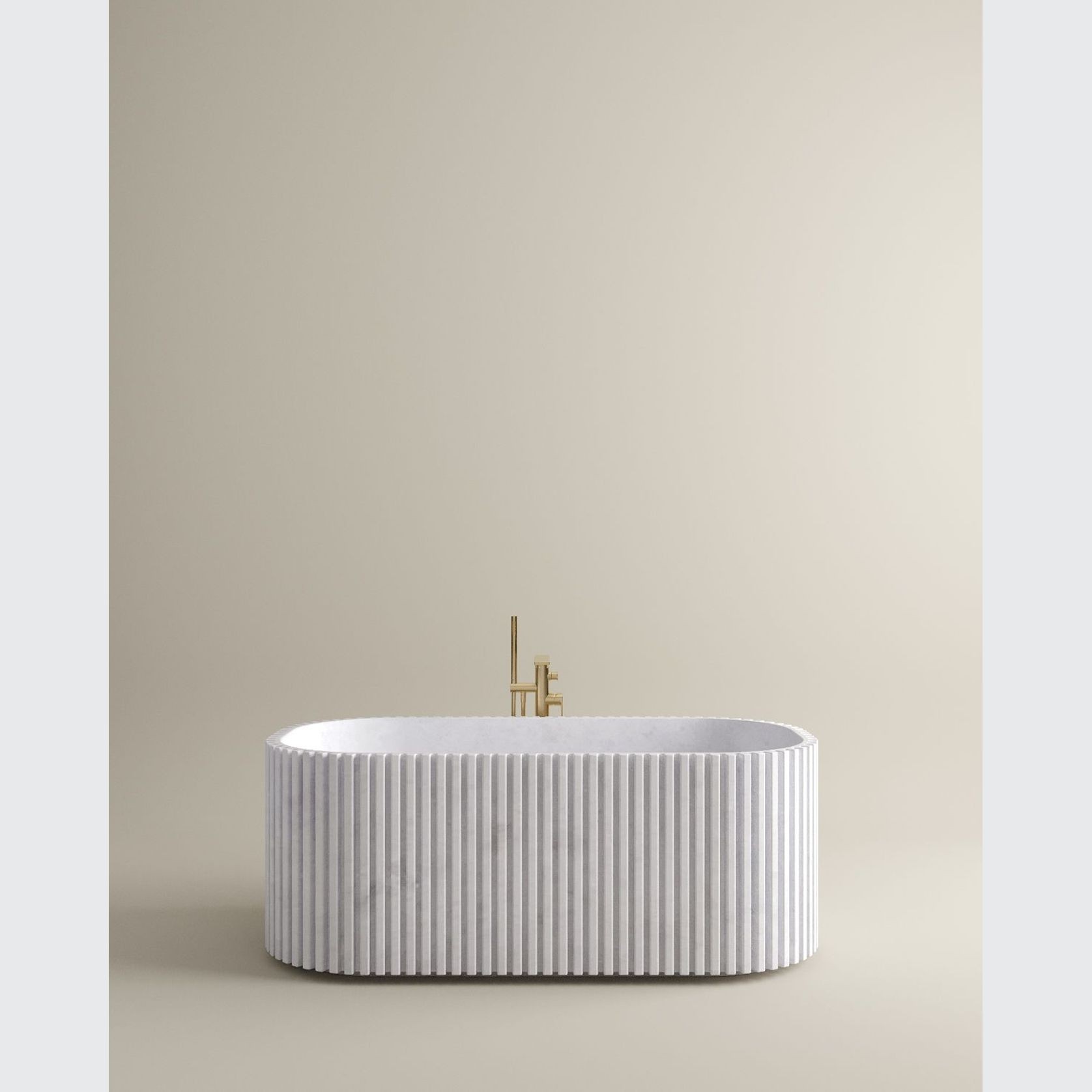 Biju Fluted Marble Bathtub gallery detail image