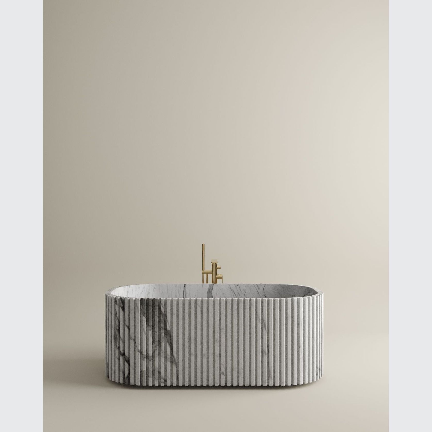 Biju Fluted Marble Bathtub gallery detail image