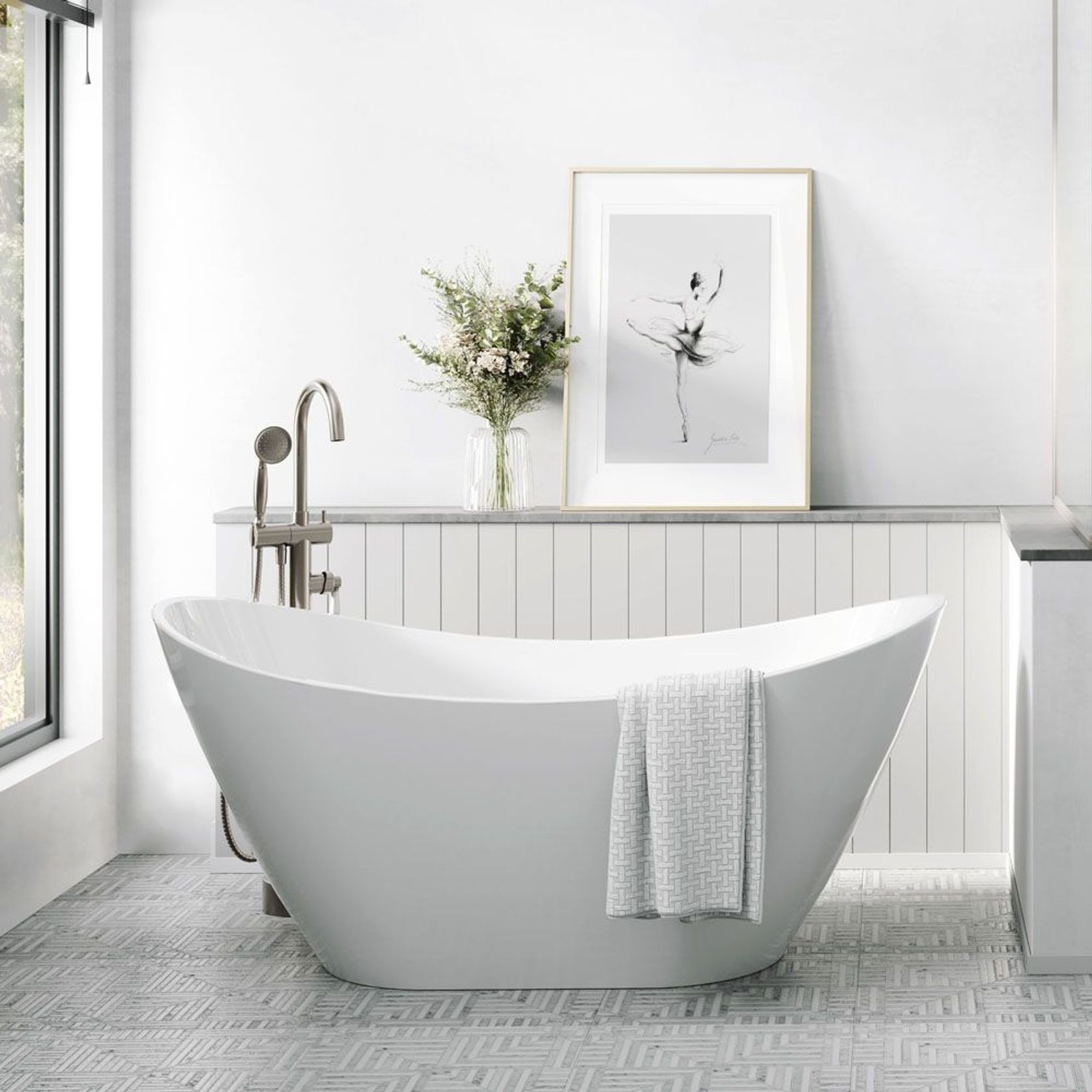 Paola Freestanding Acrylic Bath, 1500mm gallery detail image