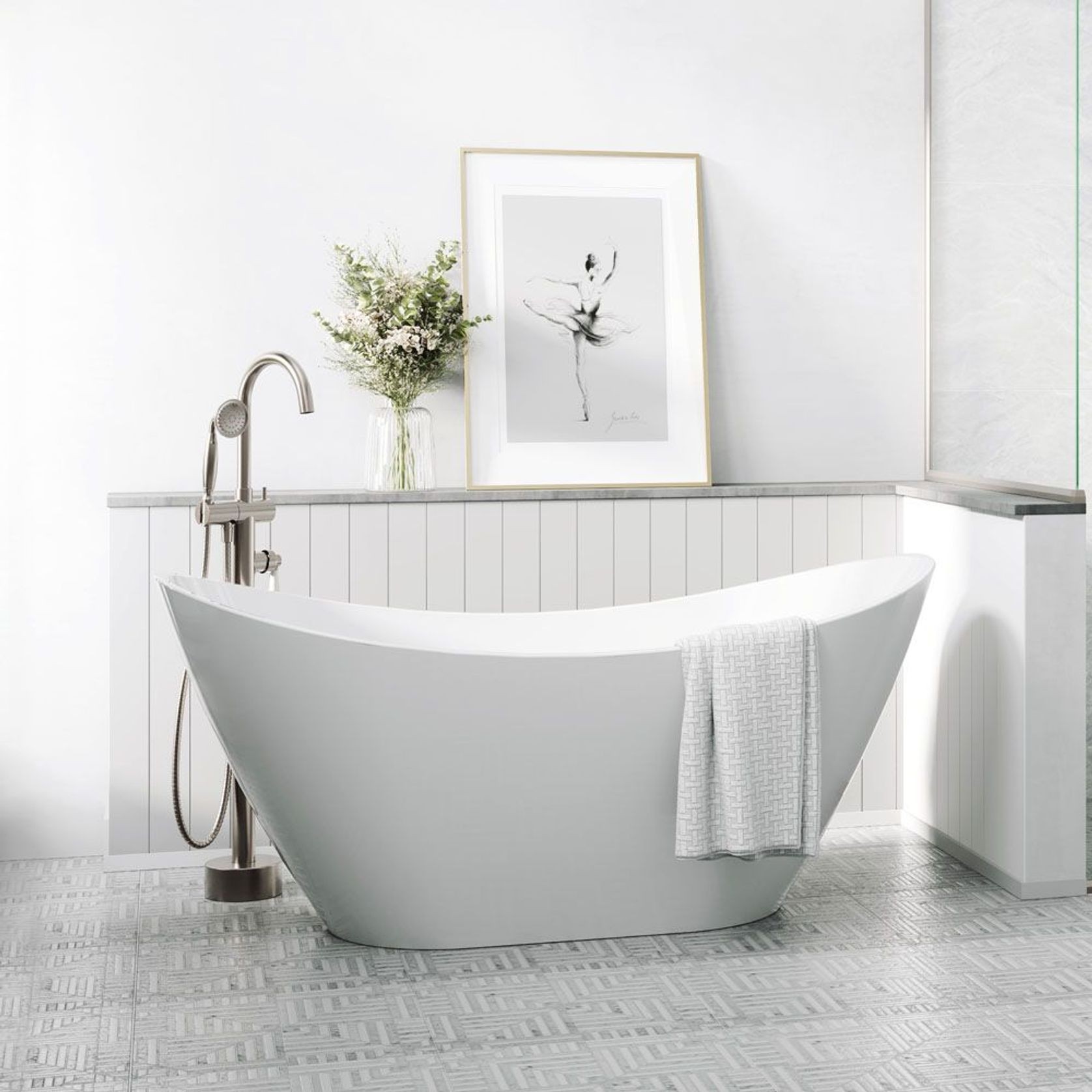 Paola Freestanding Acrylic Bath, 1500mm gallery detail image