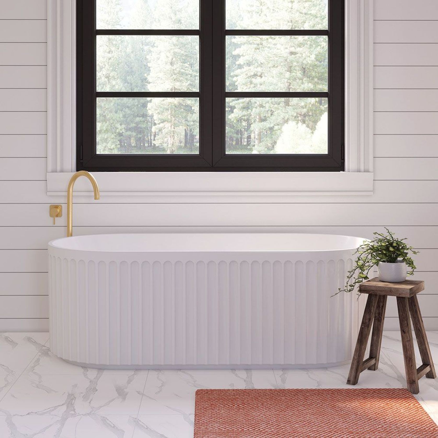 Eleanor Fluted Freestanding Acrylic Bath gallery detail image