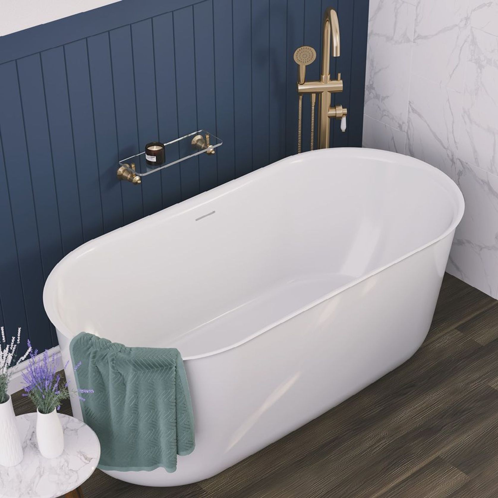 Windsor Freestanding Acrylic Bath with Overflow gallery detail image