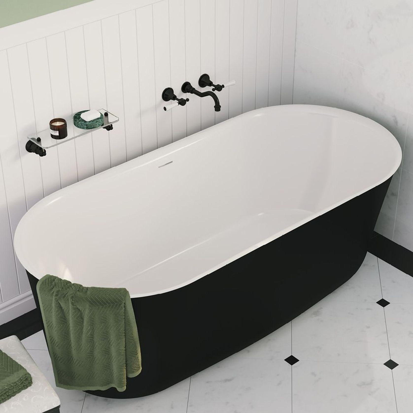 Windsor 1700 Freestanding Acrylic Bath with Overflow gallery detail image