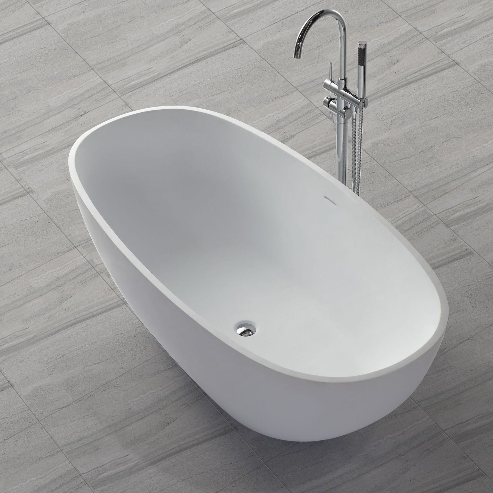 B008 Oval Shaped Hugi Bath 1640MM gallery detail image