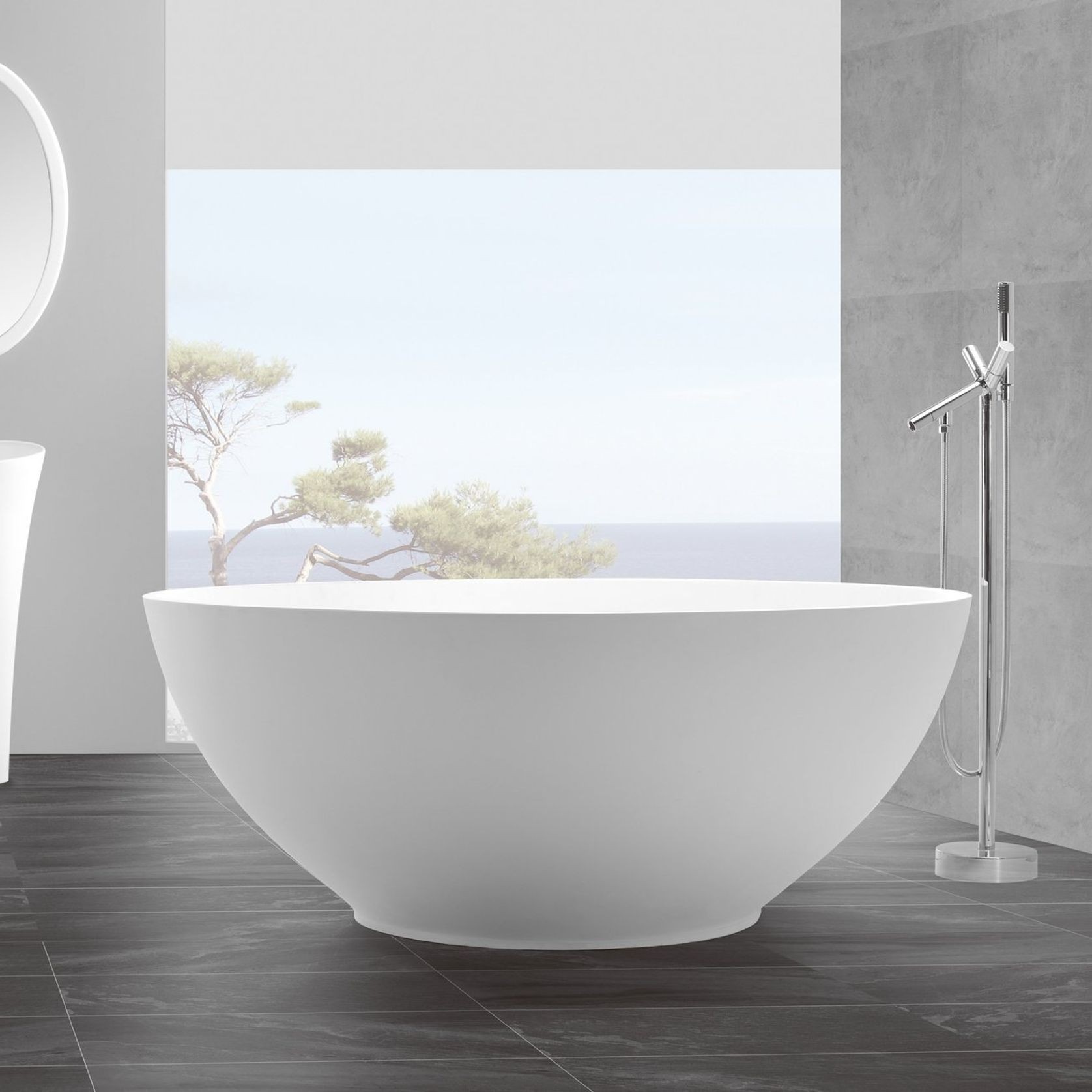 B056 Resort-style Round Hugi Bath 1500mm gallery detail image