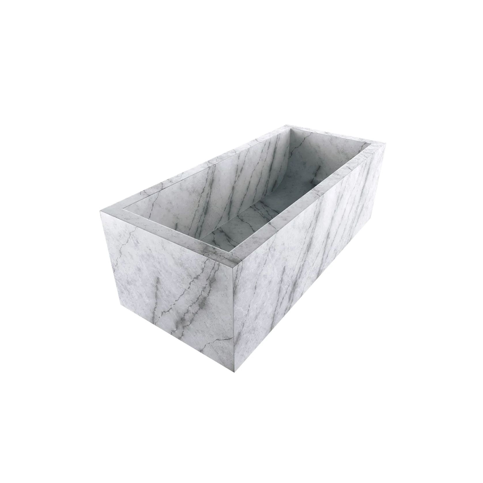 Zen Rectangle Solid Marble Bathtub gallery detail image