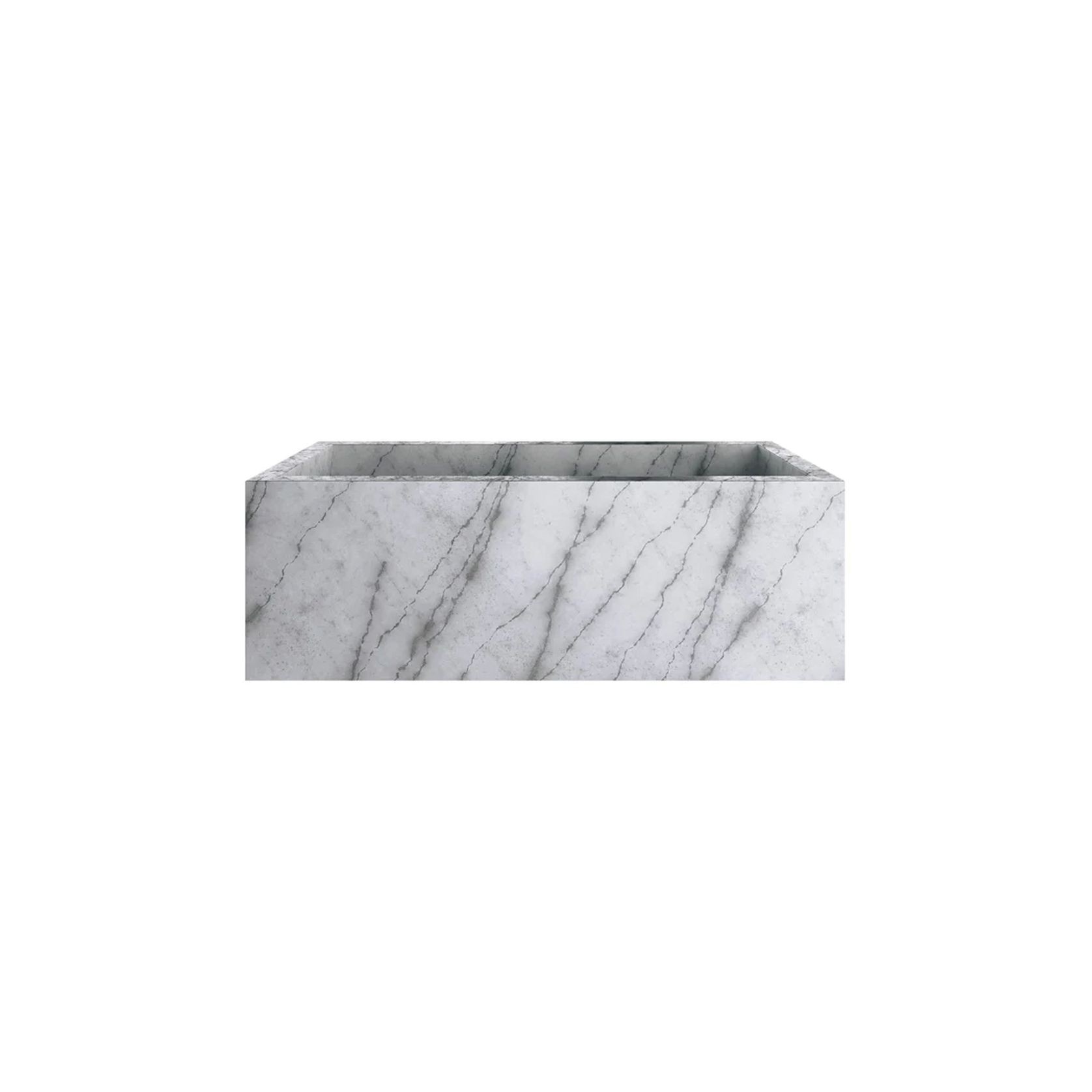 Zen Rectangle Solid Marble Bathtub gallery detail image