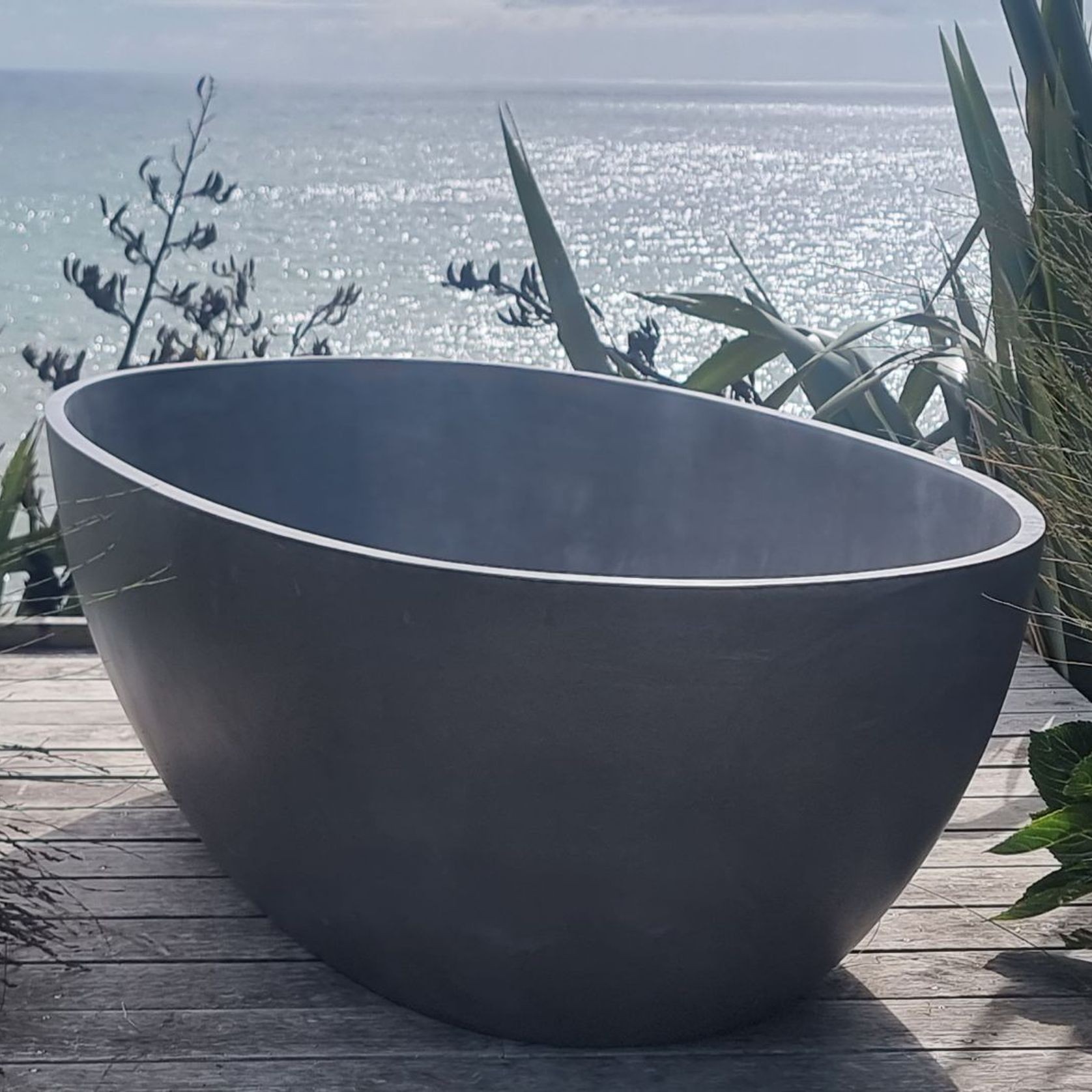 Cora Oval Concrete Outdoor Bath Various sizes & colours gallery detail image