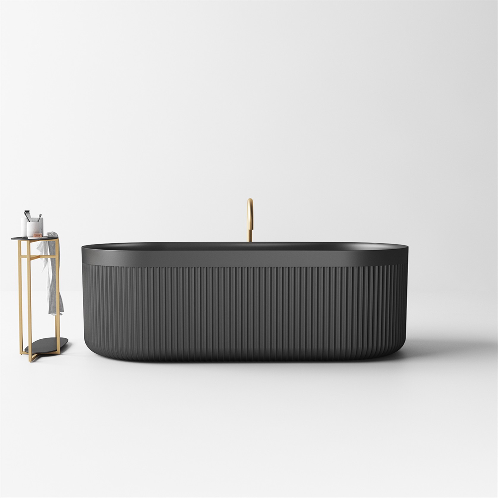 Venus 1700mm Fluted Freestanding Stone Bath - ST86 gallery detail image