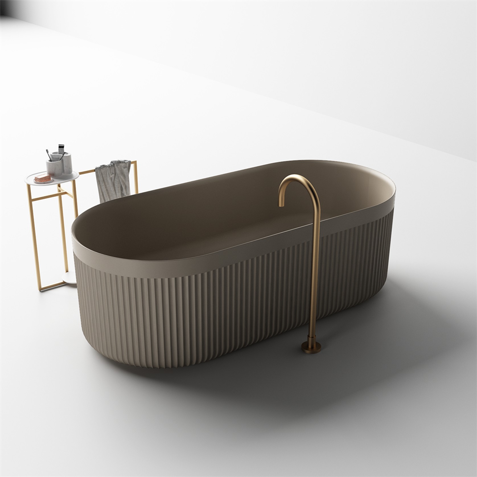 Venus Fluted Stone Bath 1700mm - ST86 gallery detail image