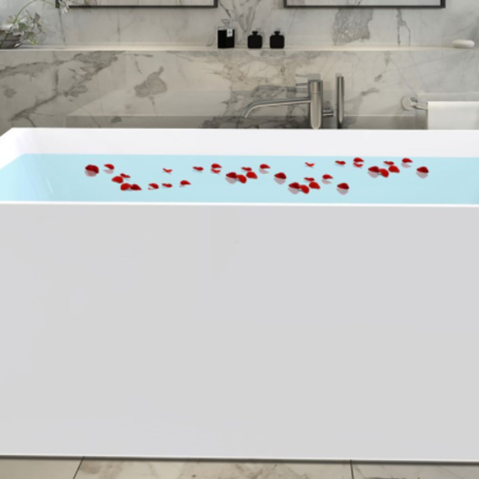 Unika Square Slim Edge W/ Overflow Bath Tub gallery detail image