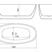 Coco 1600mm Freestanding Bath Matte Black gallery detail image