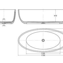 Quila 1700mm Freestanding Bath Carbon Quartz gallery detail image