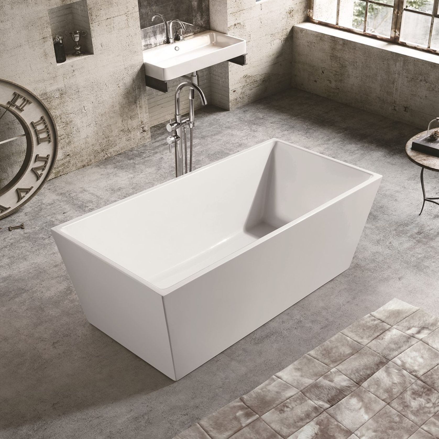 Unika Square Bath Tub W/Overflow gallery detail image