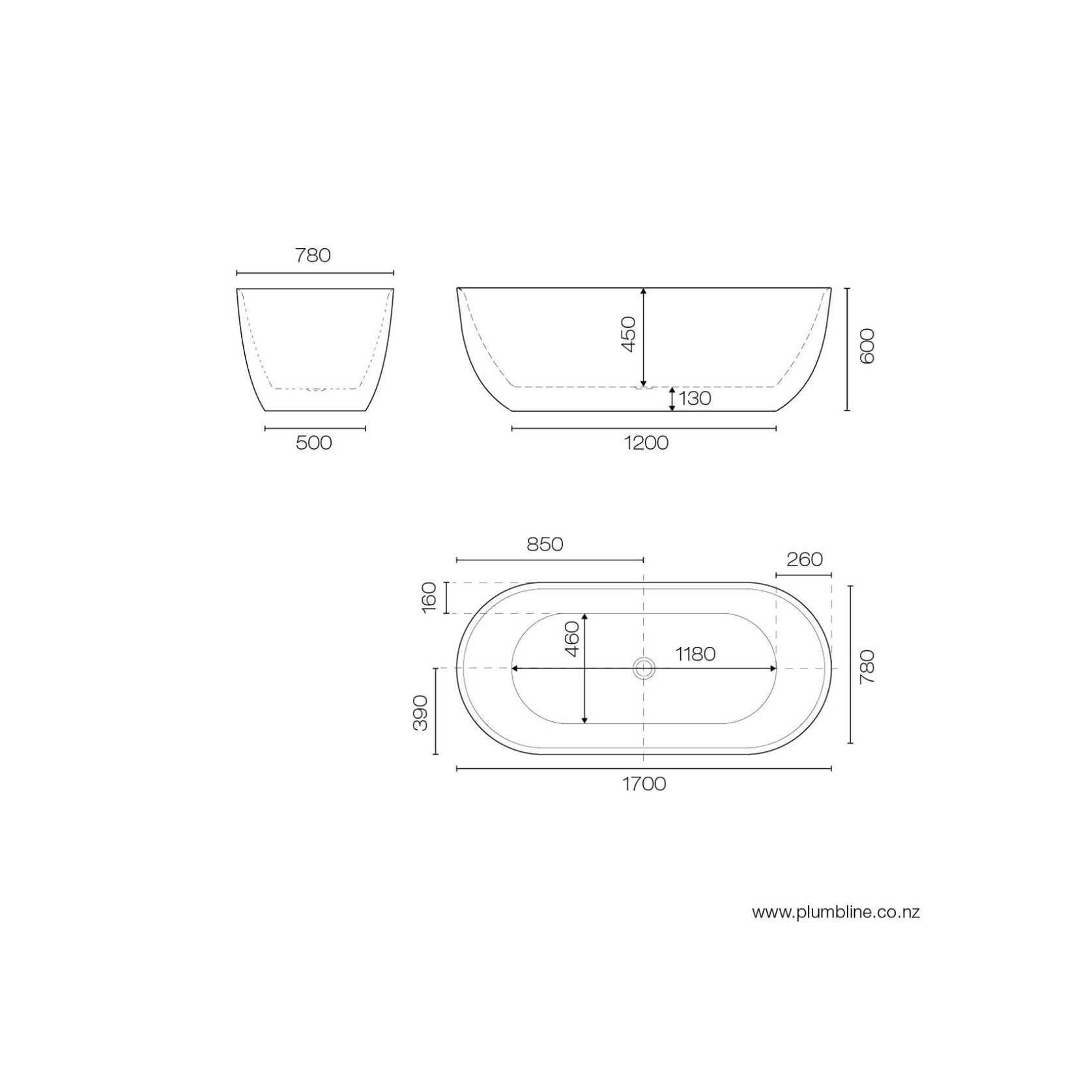 Kurv 1700 Freestanding Bath Matt White gallery detail image