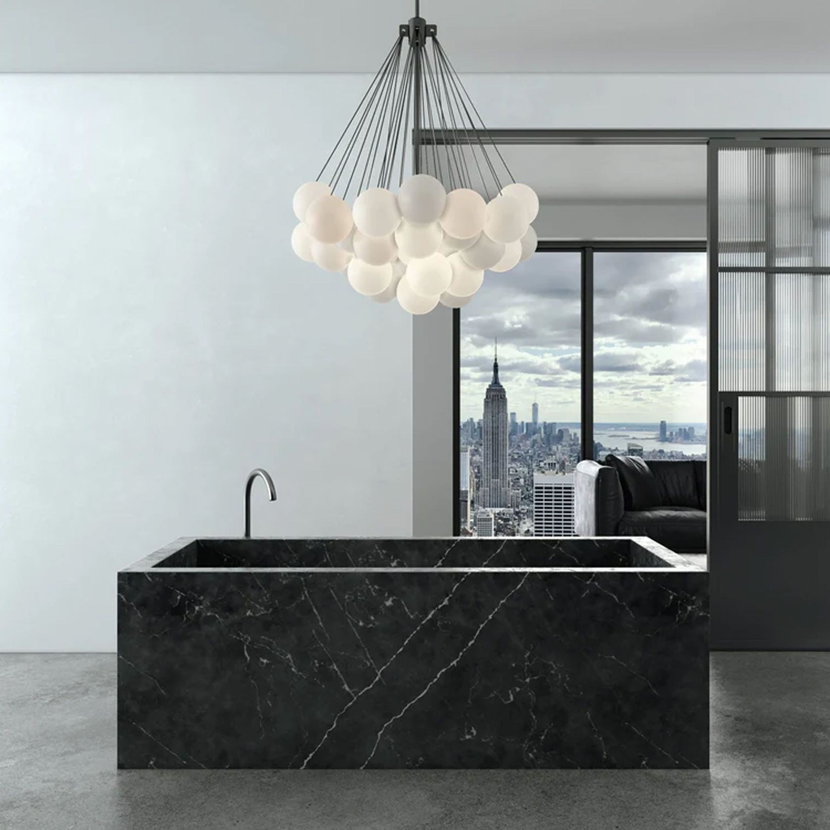 Zen Rectangle Solid Marble Bathtub gallery detail image