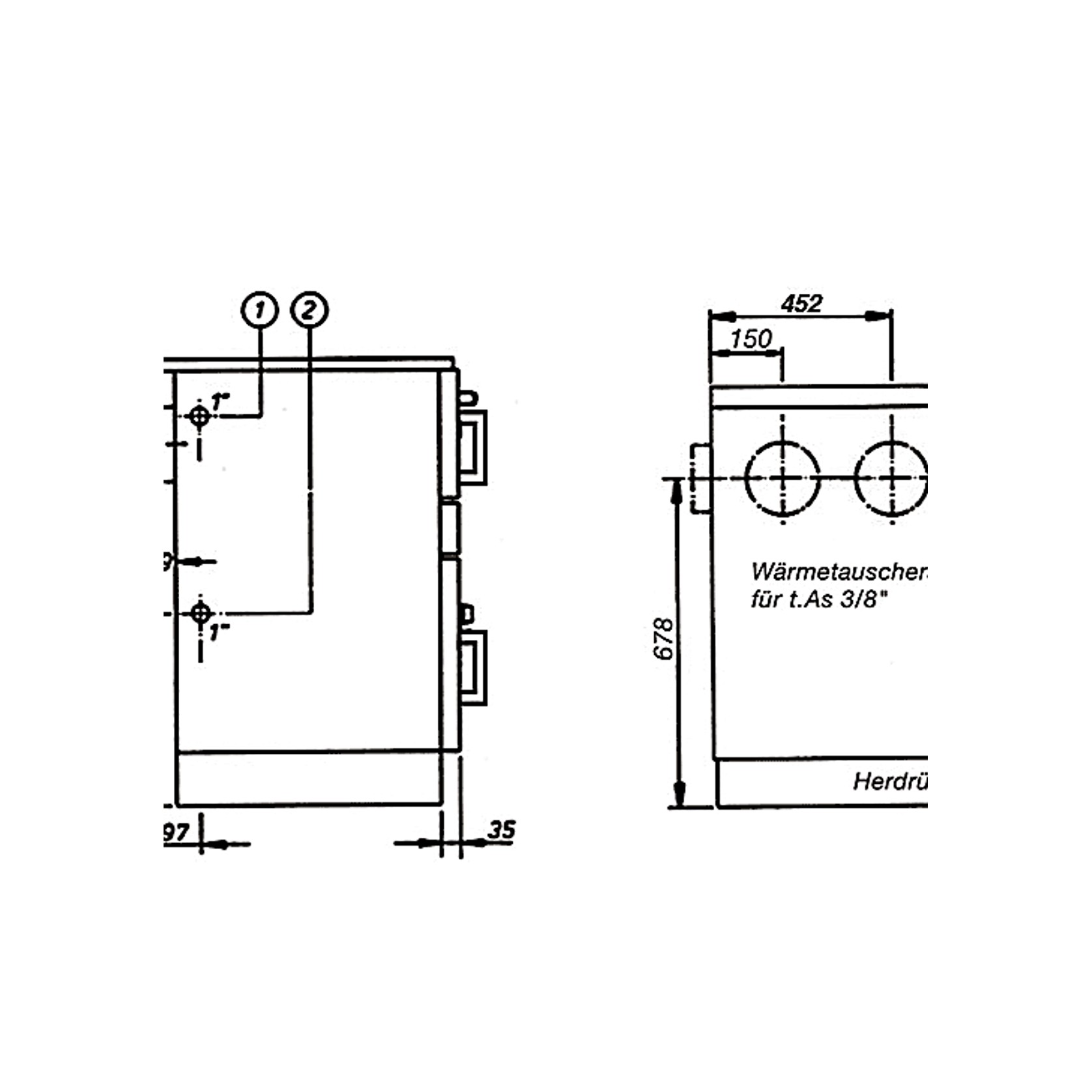 Water-Bearing Wood-Burning Stove K 148 F Black gallery detail image