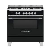 Fisher & Paykel 90cm Dual Fuel Freestanding Cooker - Black gallery detail image