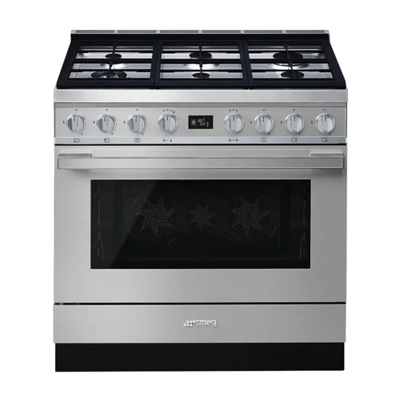 Smeg Portofino 90cm Dual Fuel Pyrolytic Cooker - Stainless Steel gallery detail image