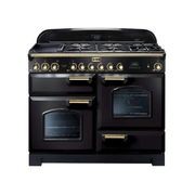Falcon Classic Deluxe 110cm 5 Burner Dual Fuel Cooker - Black & Brass gallery detail image