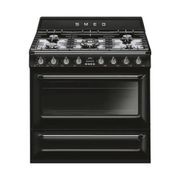 Smeg Victoria 90cm Dual Fuel Gas Hob Cooker - Black gallery detail image
