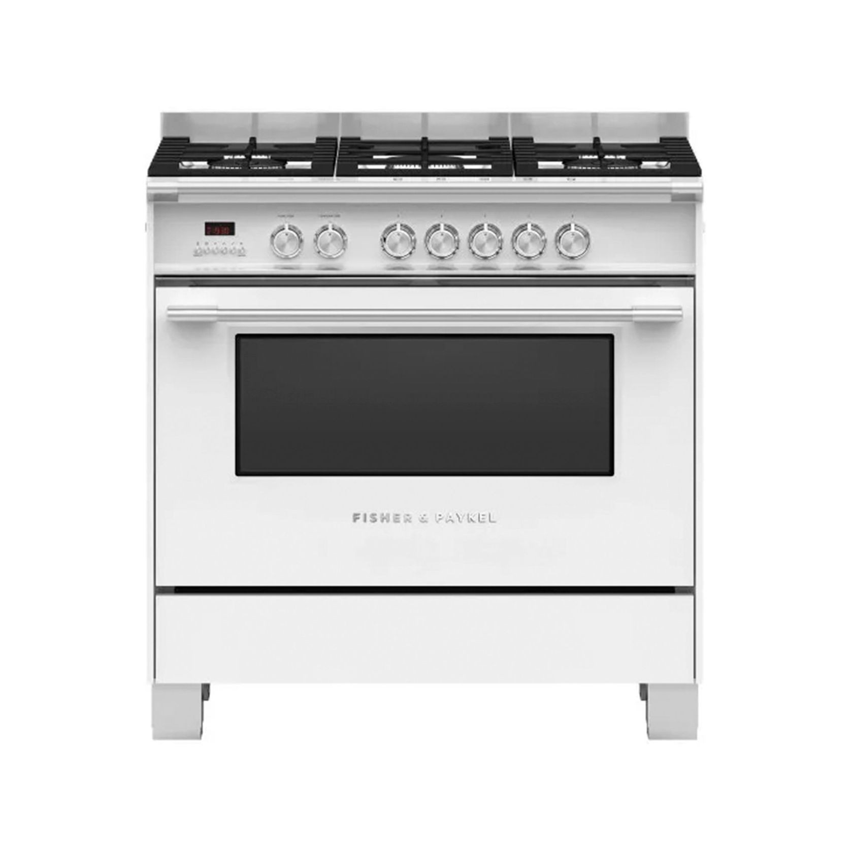 Fisher & Paykel 90cm Dual Fuel Freestanding Cooker - White gallery detail image