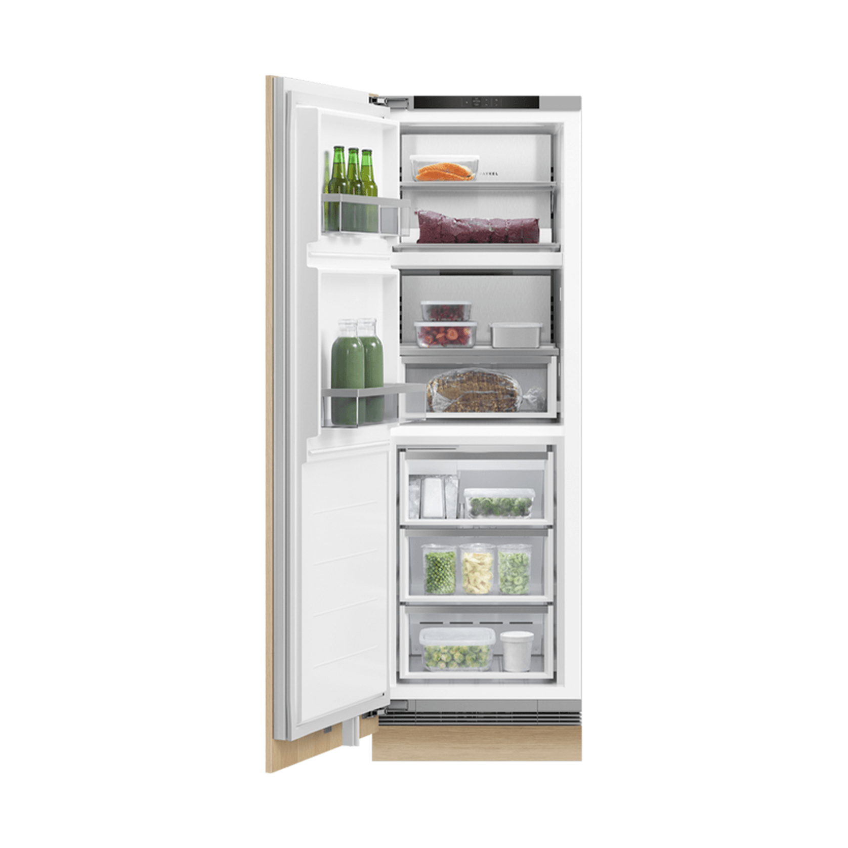 F&P Integrated Triple Zone Freezer, 60cm, Ice gallery detail image