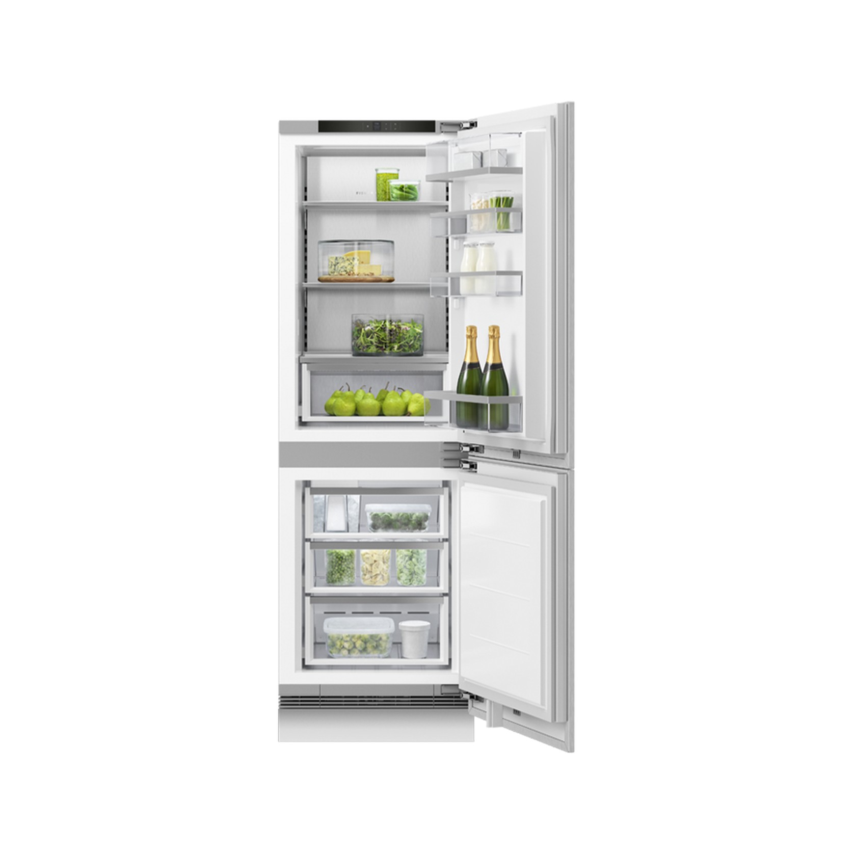 F&P Integrated Refrigerator Freezer, 60cm, Ice & Water gallery detail image