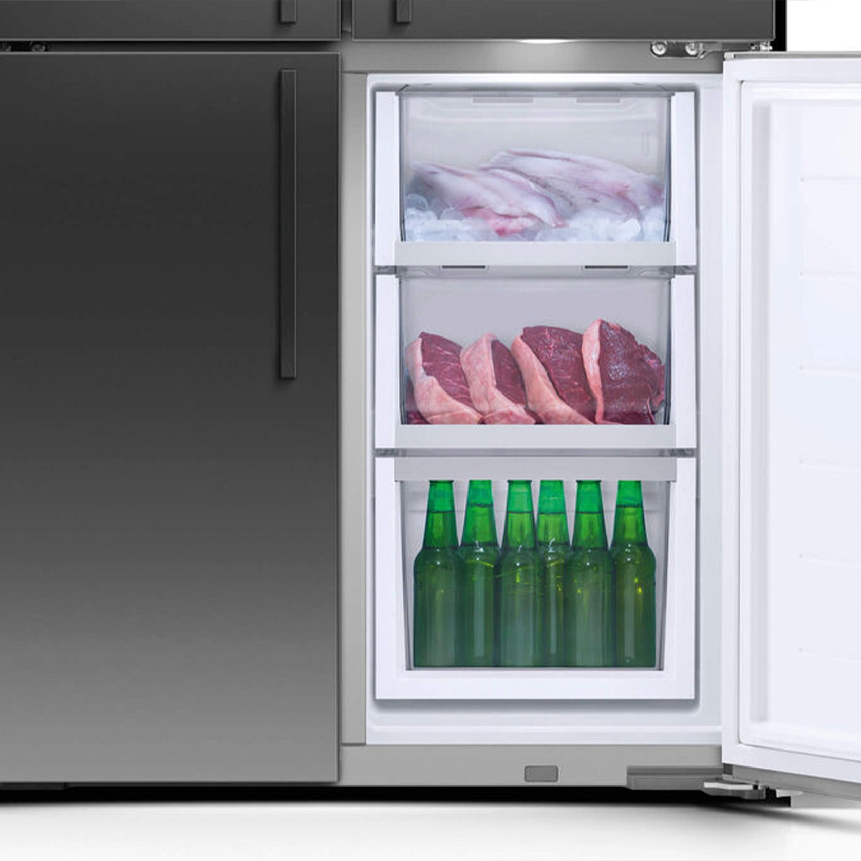 F&P Freestanding Quad Door Refrigerator Freezer gallery detail image