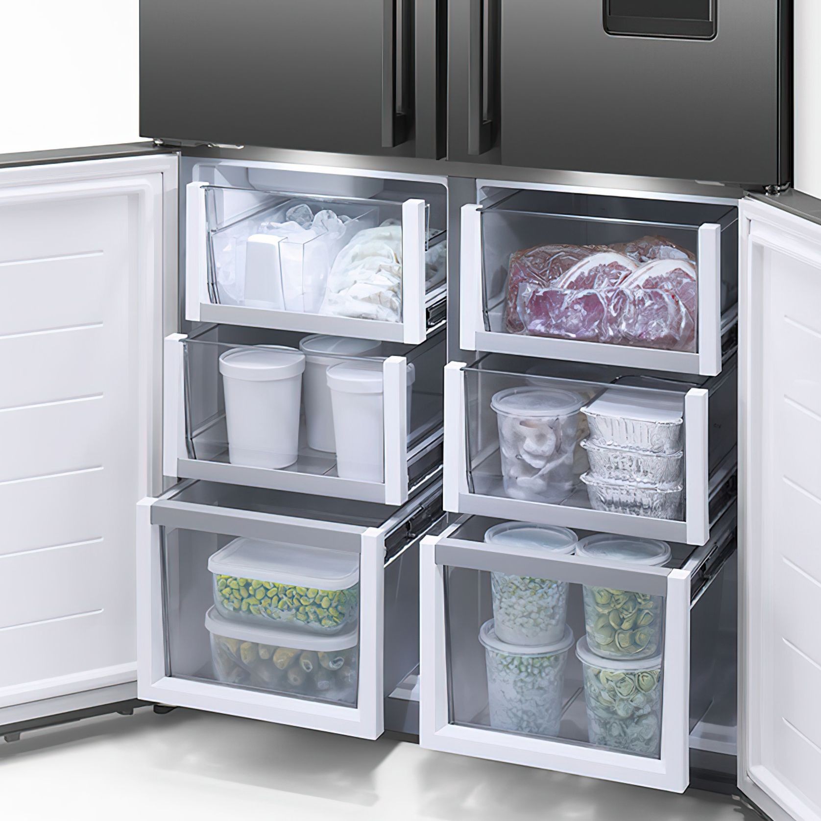 F&P Freestanding Quad Door Refrigerator Freezer, 690L gallery detail image